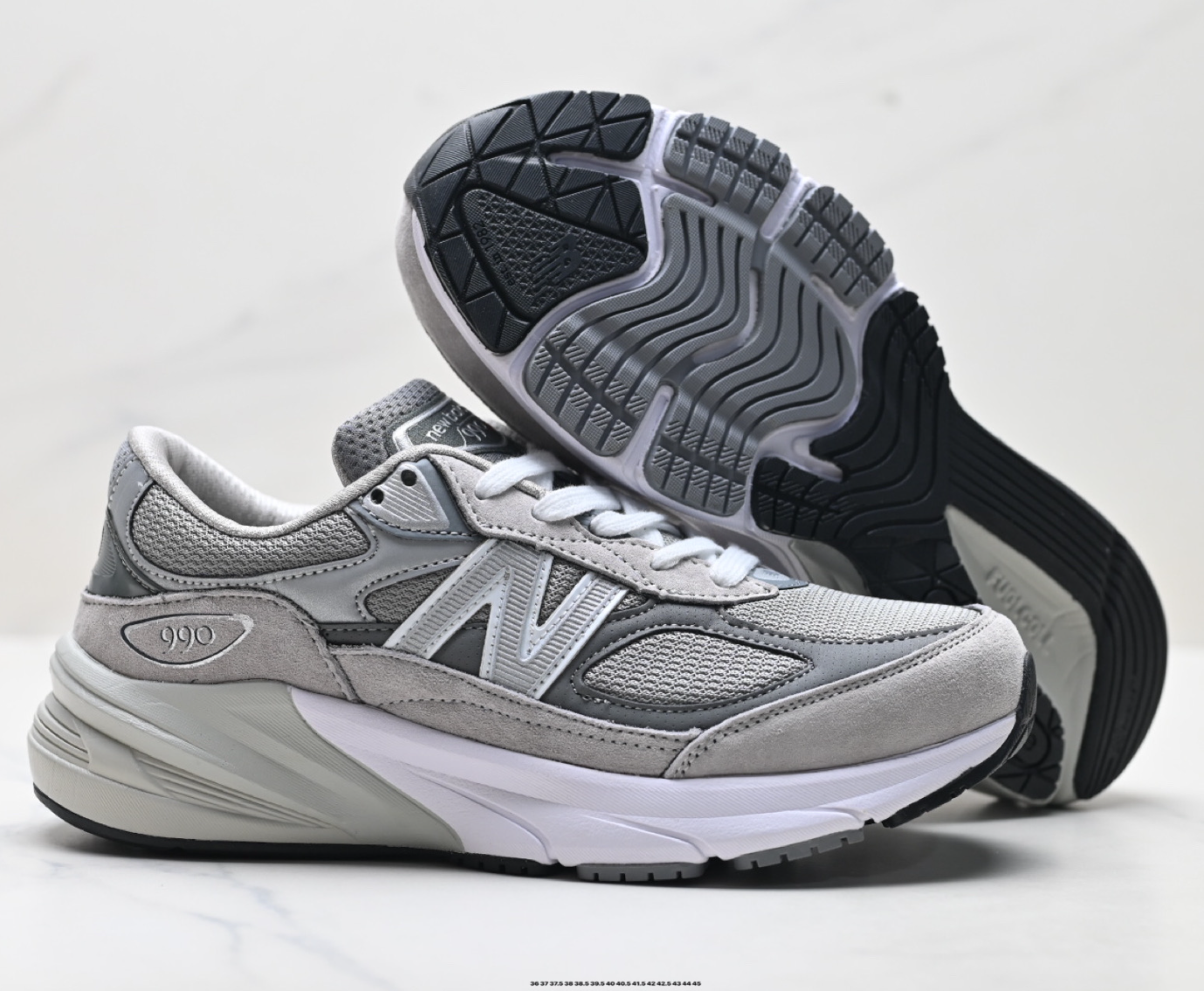 New Balance NB 990 series sneakers, retro mesh, woven pigskin, low-top casual running shoes.