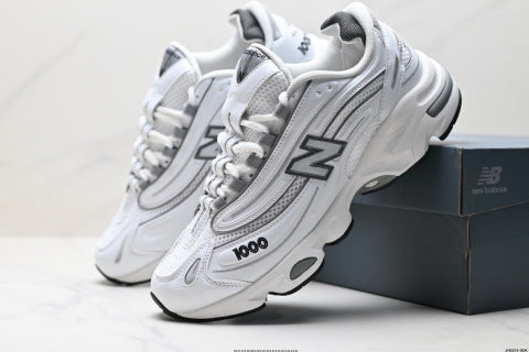 New Balance 1000 series running shoes, low-top, dad style, casual sportswear.