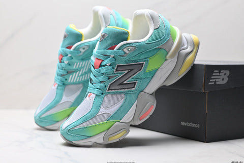 New Balance 9060 series athletic shoes: comfortable, slip-resistant, casual running shoes.