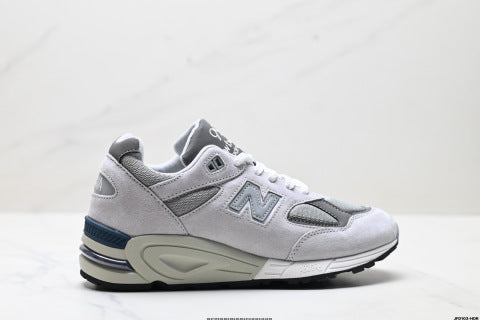 New Balance NB 990 series running shoes, athletic shoes, breathable mesh cushioning, casual wear.