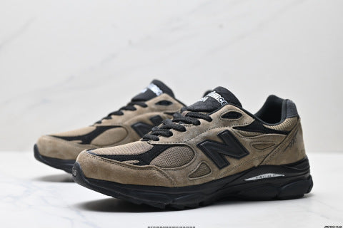 New Balance NB 990 series running shoes, athletic shoes, breathable mesh upper, casual wear.