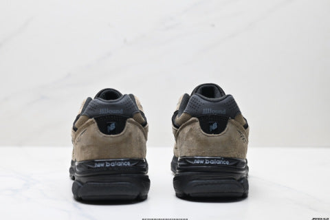 New Balance NB 990 series running shoes, athletic shoes, breathable mesh upper, casual wear.