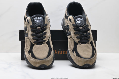 New Balance NB 990 series running shoes, athletic shoes, breathable mesh upper, casual wear.