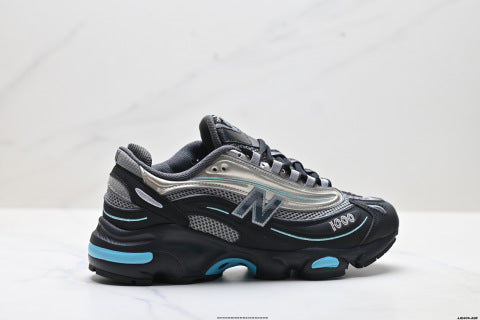 New Balance 1000 series athletic shoes: comfortable, slip-resistant, low-top, chunky style, casual running shoes.