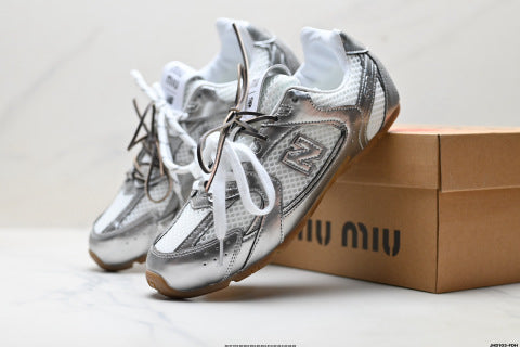 MiuMiu x New Balance 530 SL series sneakers, low-top classic casual running shoes.