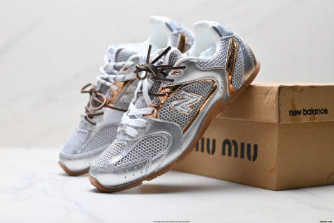 MiuMiu x New Balance 530 SL series sneakers, low-top classic casual running shoes.